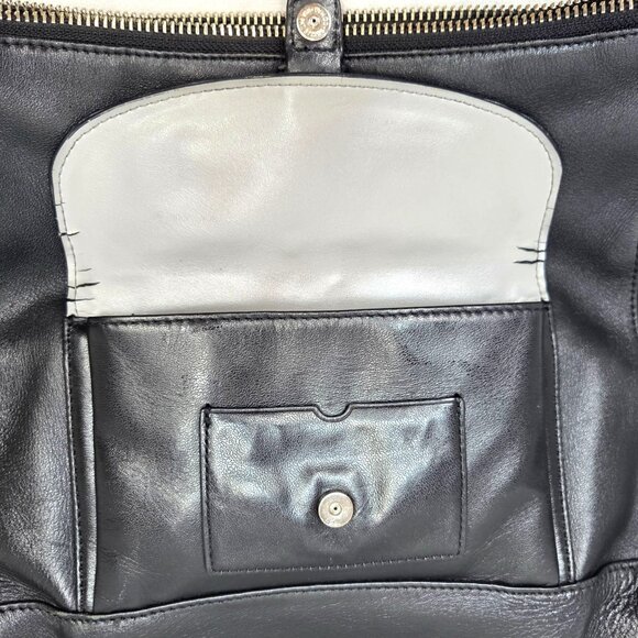 COACH 2014 Charlie Black Leather Kangaroo Pouch Hobo Shoulder Bag 29881 - Picture 9 of 11